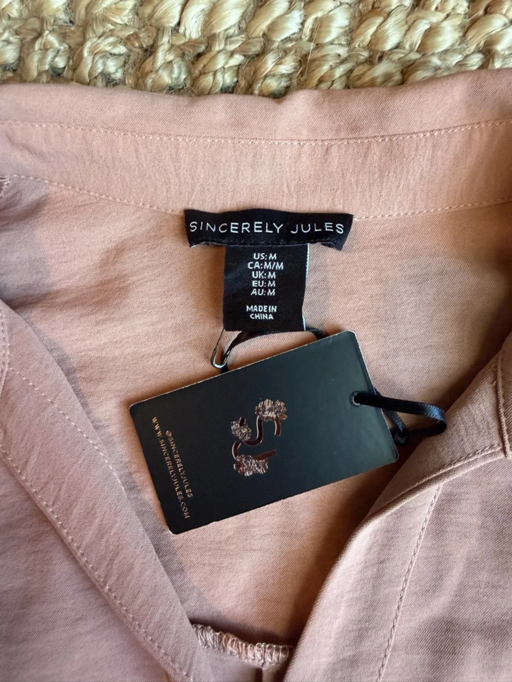 Sincerely Jules Peach Button-Down Long Sleeve Top - Picture 2 of 3